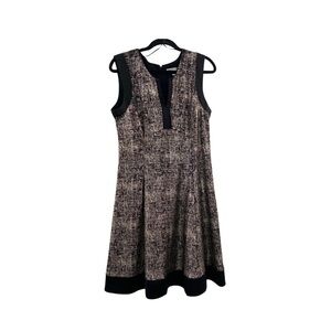 Ladies Robbie Bee Black and Metallic Gold Sleeveless Fit & Flair Dress - Size 12